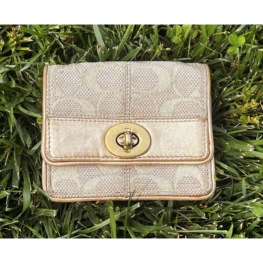 Vintage Coach Mini Crossbody Bag Gold With Hangtag, Missing Strap